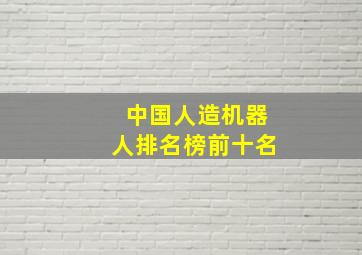 中国人造机器人排名榜前十名