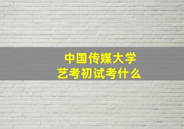 中国传媒大学艺考初试考什么