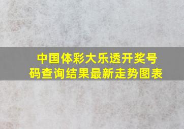 中国体彩大乐透开奖号码查询结果最新走势图表