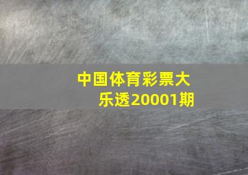 中国体育彩票大乐透20001期