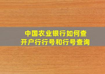 中国农业银行如何查开户行行号和行号查询