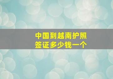 中国到越南护照签证多少钱一个