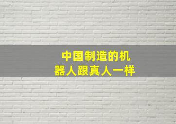 中国制造的机器人跟真人一样