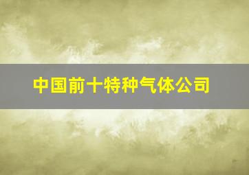 中国前十特种气体公司