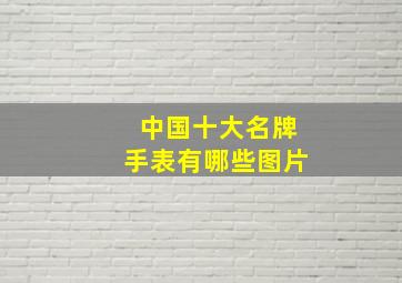 中国十大名牌手表有哪些图片