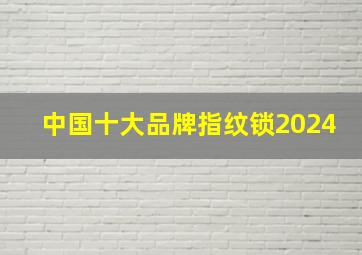 中国十大品牌指纹锁2024