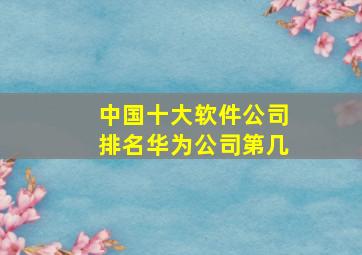 中国十大软件公司排名华为公司第几