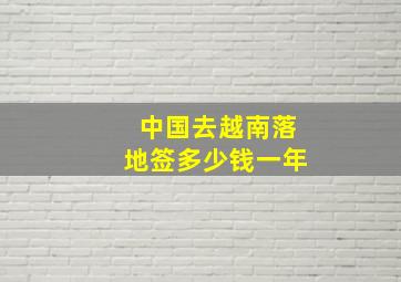 中国去越南落地签多少钱一年