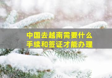 中国去越南需要什么手续和签证才能办理