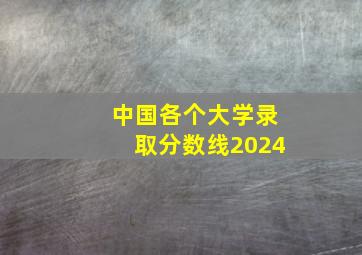 中国各个大学录取分数线2024