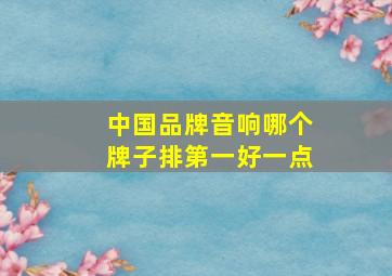 中国品牌音响哪个牌子排第一好一点