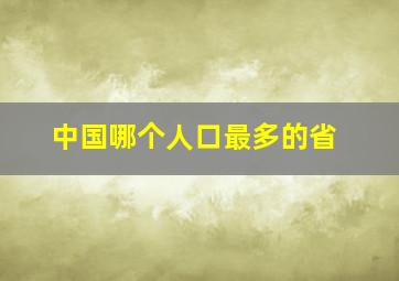 中国哪个人口最多的省