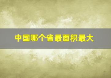 中国哪个省最面积最大