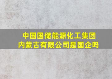 中国国储能源化工集团内蒙古有限公司是国企吗