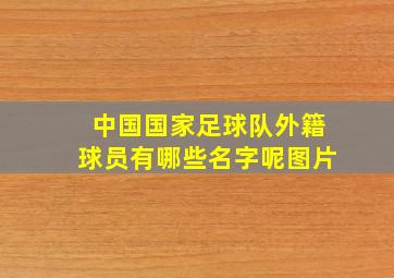 中国国家足球队外籍球员有哪些名字呢图片