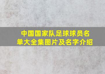 中国国家队足球球员名单大全集图片及名字介绍