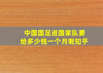 中国国足进国家队要给多少钱一个月呢知乎