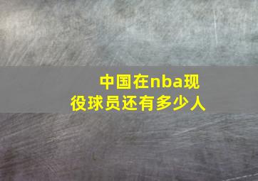 中国在nba现役球员还有多少人