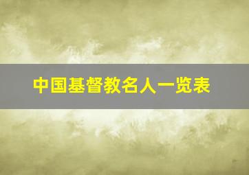 中国基督教名人一览表