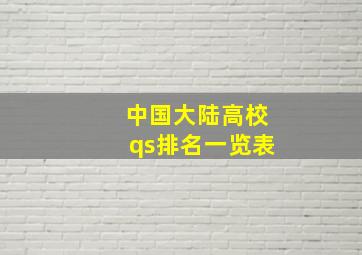 中国大陆高校qs排名一览表