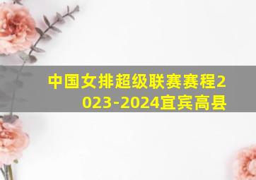 中国女排超级联赛赛程2023-2024宜宾高县