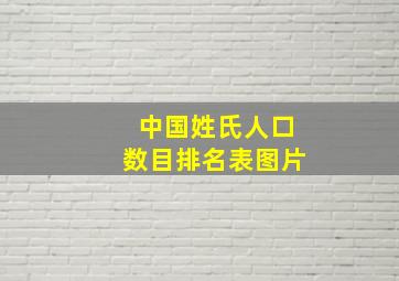 中国姓氏人口数目排名表图片