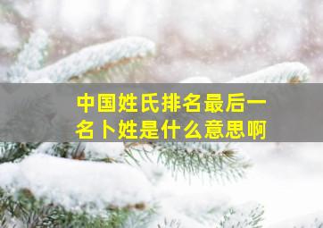 中国姓氏排名最后一名卜姓是什么意思啊