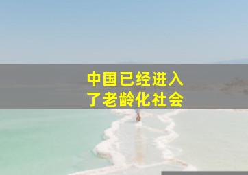 中国已经进入了老龄化社会