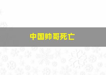 中国帅哥死亡