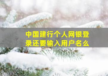 中国建行个人网银登录还要输入用户名么