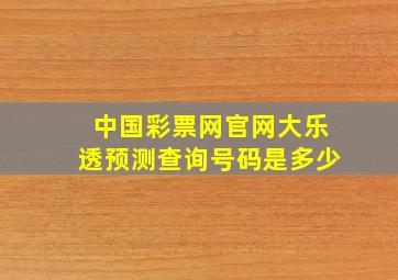 中国彩票网官网大乐透预测查询号码是多少