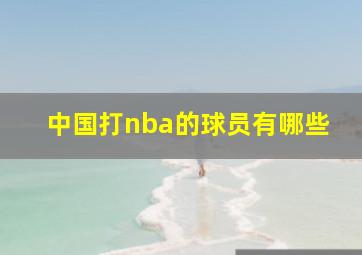 中国打nba的球员有哪些