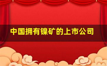 中国拥有镍矿的上市公司