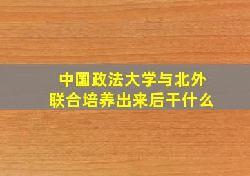 中国政法大学与北外联合培养出来后干什么