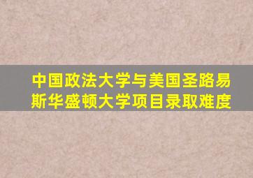 中国政法大学与美国圣路易斯华盛顿大学项目录取难度