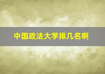 中国政法大学排几名啊