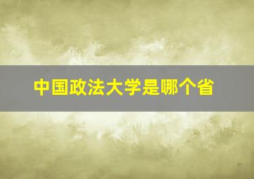 中国政法大学是哪个省