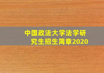 中国政法大学法学研究生招生简章2020