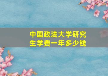 中国政法大学研究生学费一年多少钱