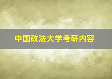 中国政法大学考研内容