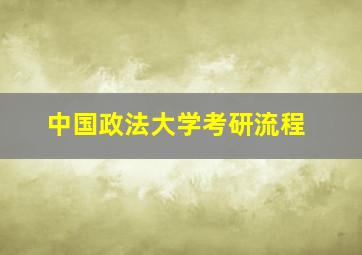 中国政法大学考研流程