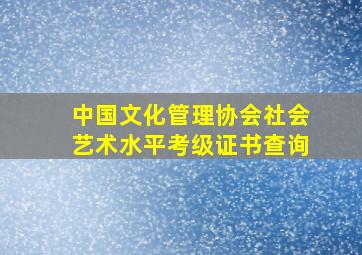 中国文化管理协会社会艺术水平考级证书查询