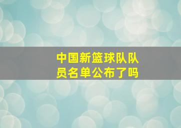 中国新篮球队队员名单公布了吗