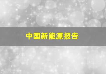 中国新能源报告