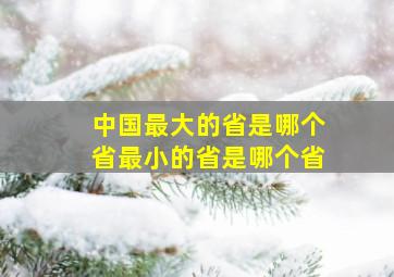 中国最大的省是哪个省最小的省是哪个省