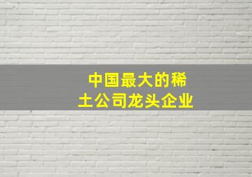 中国最大的稀土公司龙头企业