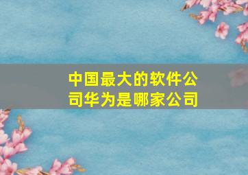 中国最大的软件公司华为是哪家公司