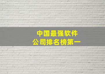 中国最强软件公司排名榜第一