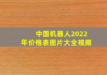 中国机器人2022年价格表图片大全视频