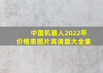 中国机器人2022年价格表图片高清版大全集